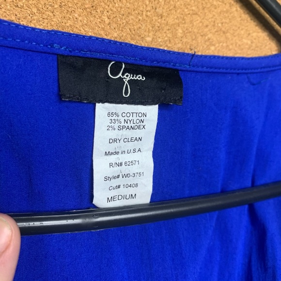 Aqua Flutter Sleeve Wrap Dress - Picture 2 of 5